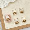 30/60/120Pcs Popular Leopard Print Cat Cartoon Nail Accessories, Ice Transparent 3D Teddy Bear Puppy Resin Diamond Diy Wearable