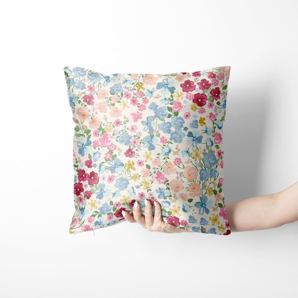 

Подушка из искусственного шелка в стиле «легкая роскошь» с цветочным принтом, цифровая печать, наволочка в европейском стиле, декоративная подушка для дивана в гостиной 45Cm with core