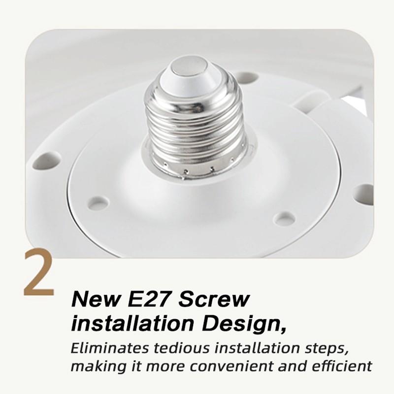 360° Moving Head Screw Fan Light Kitchen Smart Remote Control Exhaust Fan E27 Electric Ceiling Fan With Light