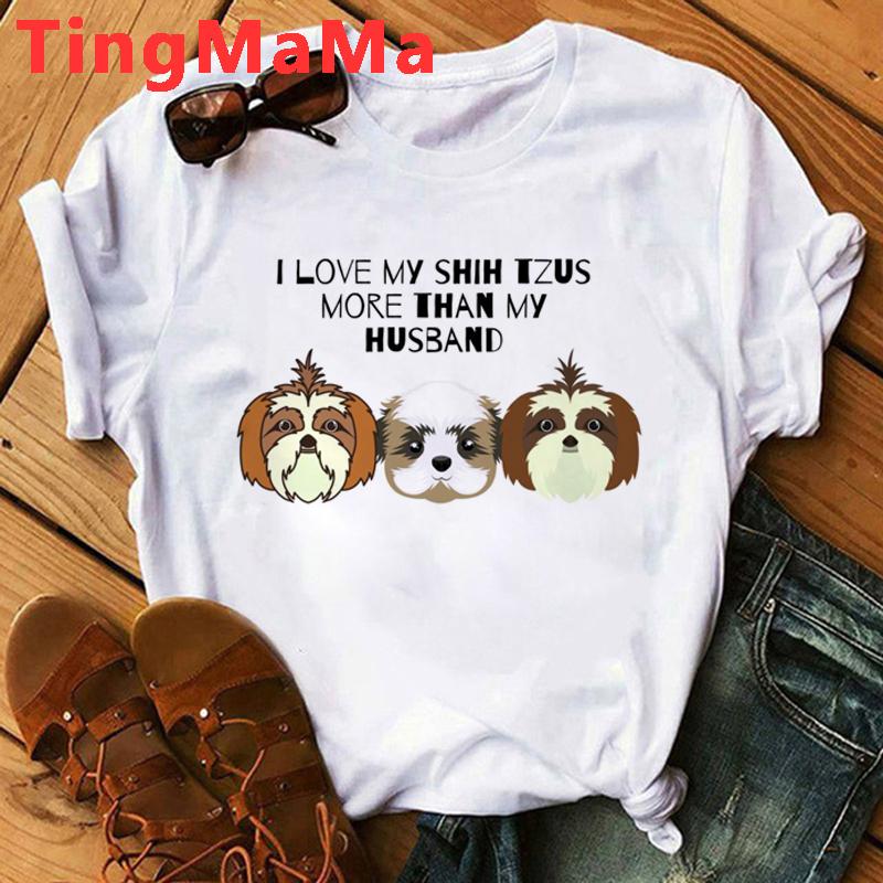 Maminka Tričko Ženy Harajuku Letní topy Kreslený Shih Tzu Grafika Trička Kawaii Módní Unisex topy