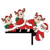 Holiday Door Frame Ornament Christmas Wooden Corner Decor with Snowman/Elk Designs, Seasonal Sticker Ornament, Decorative Topper for Home Decoration