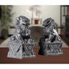 Bluestone Lion Pair: Hand-Carved Stone Ornaments for Home, Doorway, Courtyard, or Tombstone.