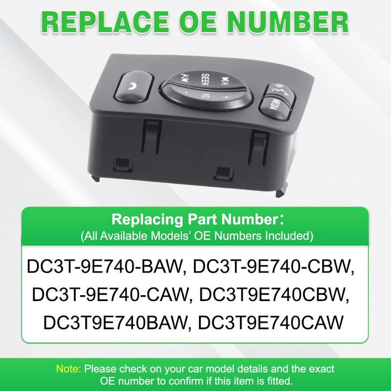 DC3T9E740CAW  Volume Audio Phone Media Seek Control Switch Button 6 P  for Ford F-250 F-350 2011-2014