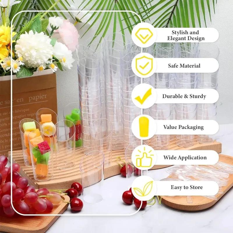 5/10 70ml 2.5oz Ice-Cream Cups Plastic Pudding Cups Mousse Cake Cup Dessert Picnic Party Packing Dessert Cups Christmas Supplies