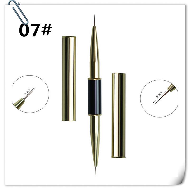 

Двусторонний дизайн ногтей, полоски, линии, лайнер, кисть для рисования «сделай сам», жидкий порошок, акриловый УФ-гель, наращиватель, французская ручка для рисования 7#