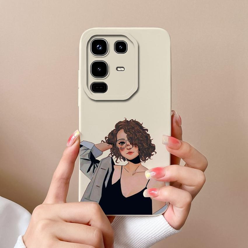 Bumper Bags For Infinix Note 50X 50 Pro Plus 50S Elegant Girls Patterns Square Soft Liquid Silicone Anti Drop Protective Cases For Infinix Back Covers