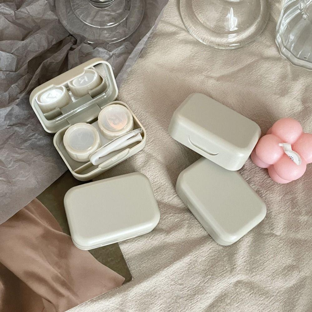 with Tweezers and Suction Stick Contact Lens Case Kit Contact Lens Case For Men and Women