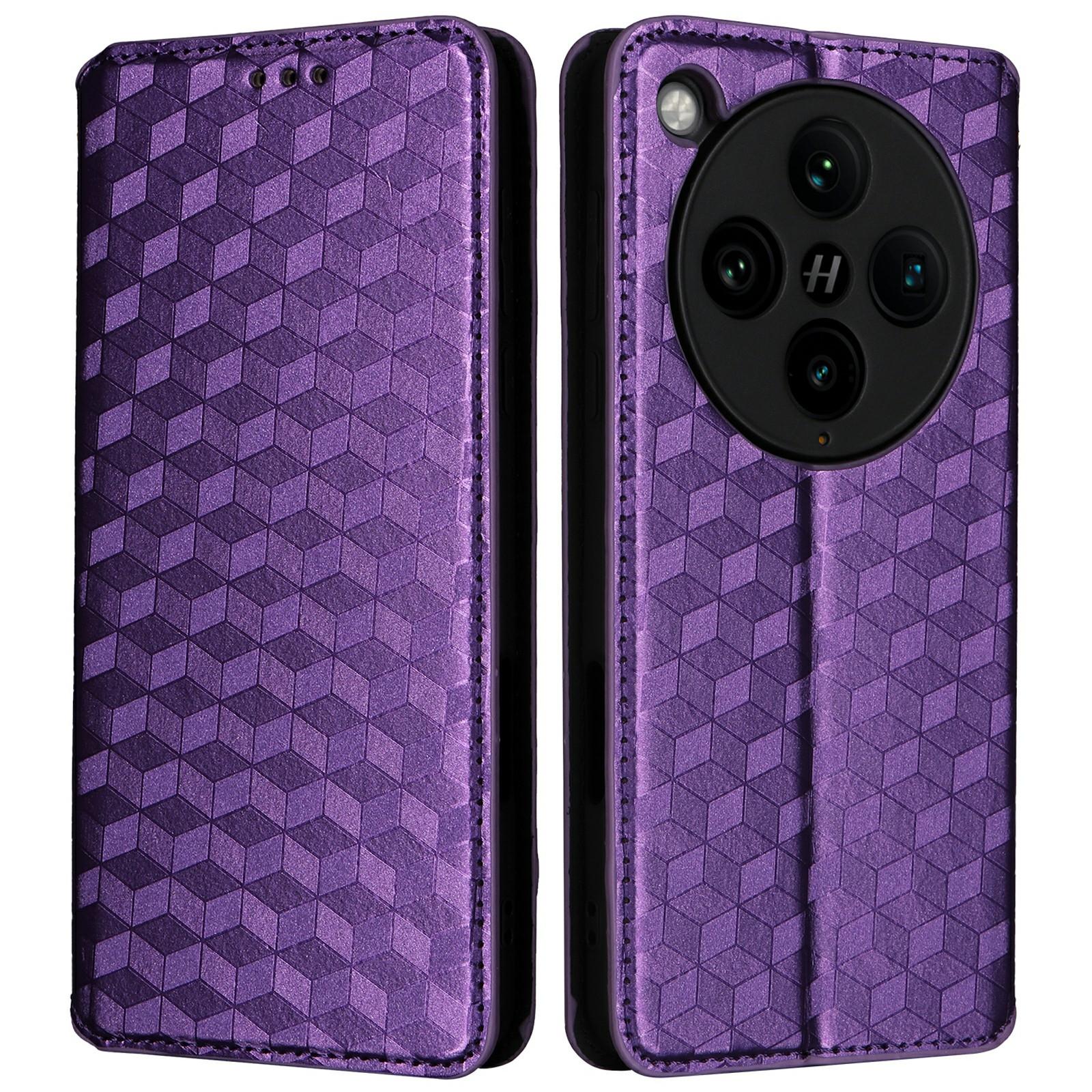

Для Oppo Find X8 Pro 5G чехол-кошелек с ромбовидным принтом кожаный чехол для телефона E