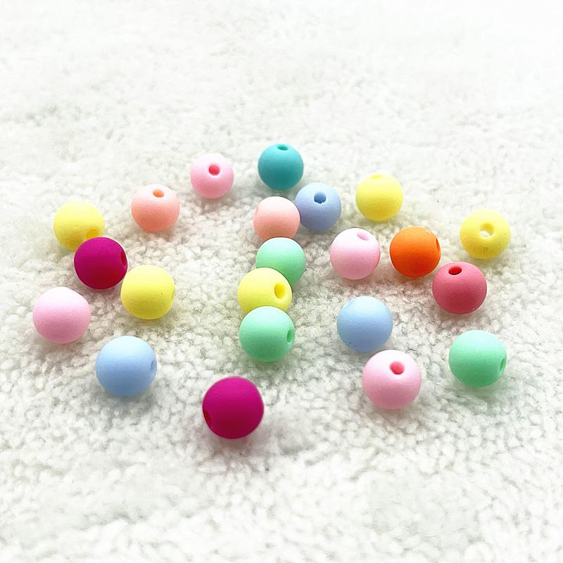 New 8mm 10mm Round Acrylic Matte Beads Loose Spacer Beads for Jewelry Making DIY Handmade Bracelets Accessory