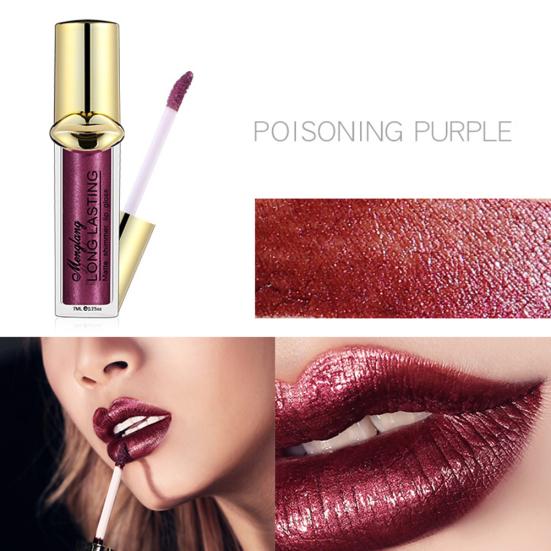 Menglang Wasserdichter Perlglanz-Lipgloss Lang anhaltender Feuchtigkeitsspender Lippenstift