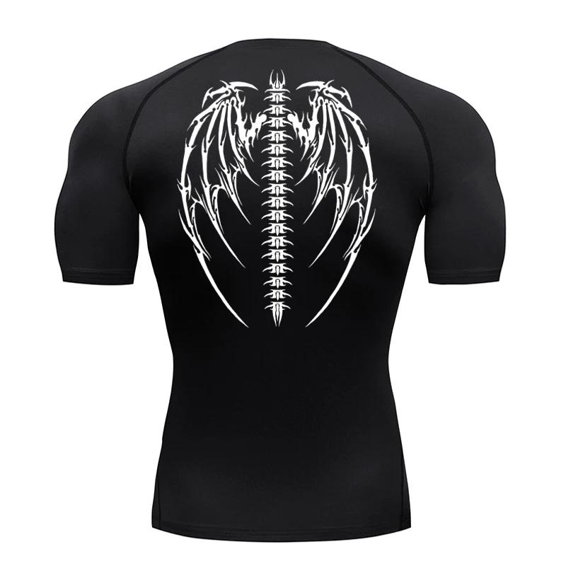 Maglietta Sportiva Uomo Maglia a Compressione Manica Corta Palestra Allenamento Corsa T-Shirt Uomo T-shirt Stampa Animeaderata Fitness Asciugatura Rapida Top