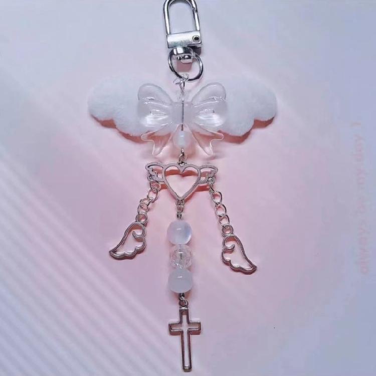 Elegant Winged Beaded Phone Chain Charm Beaded Phone Pendant for Women and Girls