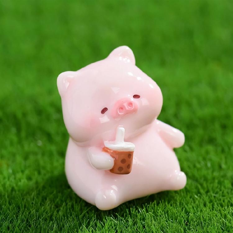 Resin Mini Pigs Miniature Pigs Figurine,Fairys Garden Accessories Garden,Microlandscape,Plant Pot,Bonsais Crafts