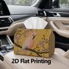 1pc, 2D Flat Printing, Tissue Box with Pink Cockatoo On Flowering Branches Pattern, Suitable for Bathrooms, Living Rooms, Bedrooms, Dressing Tables, C