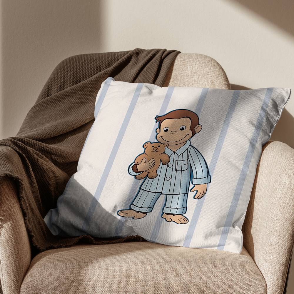 zoo Curious cute George Pillow Case Square DoubleSided Printing Short Plush Sofa Cushion Cover Bedroom Bedside Pillow