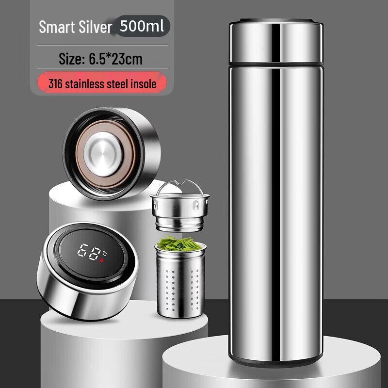 Qiwei 316 Stainless Steel Smart Insulated Tea Bottle 500ml