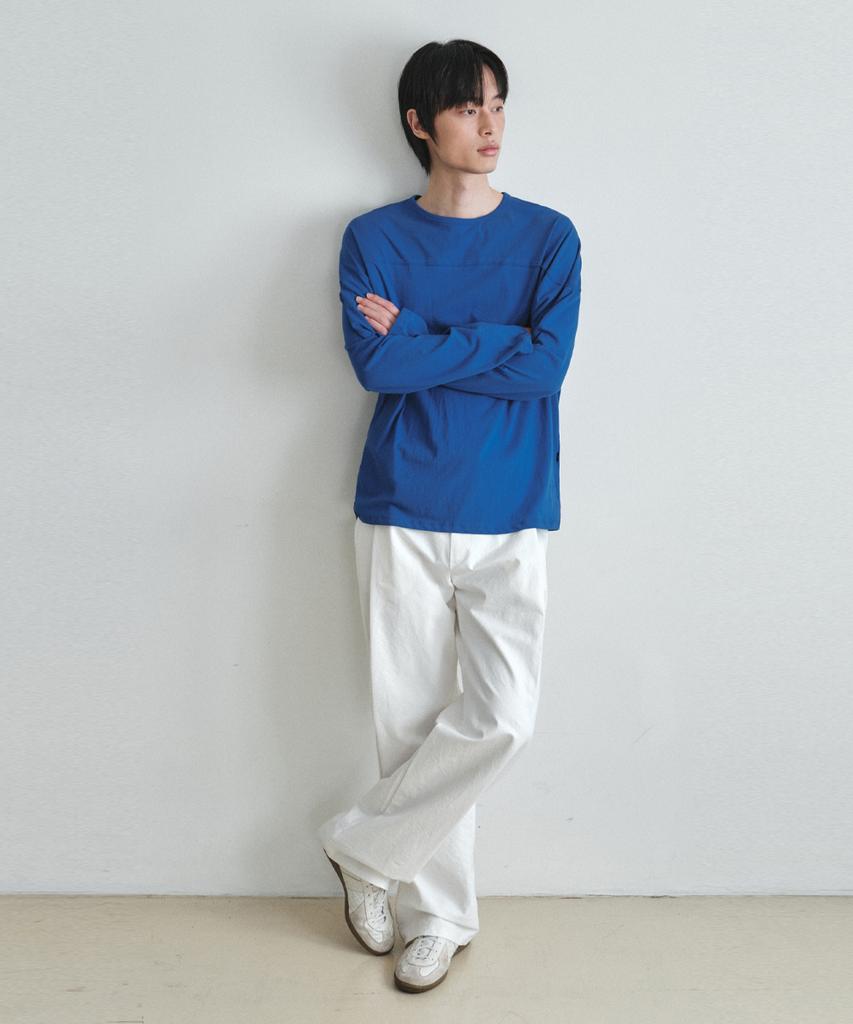 Wednesday Oasis Slub Panel Long Sleeve T-Shirt_Blue(W26Tp07)