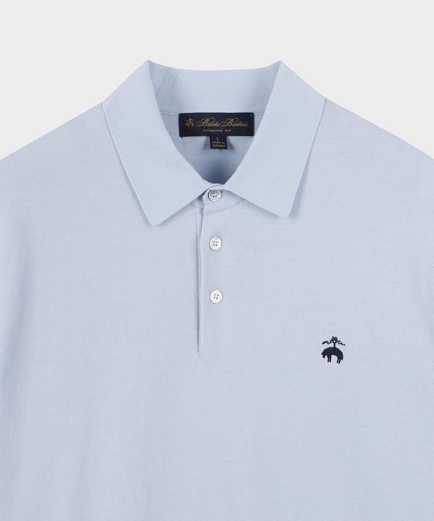 BROOKS BROTHERS Cotton Polo Short Sleeve Sweater (Light Blue) (Bbwtmb202Alfm)