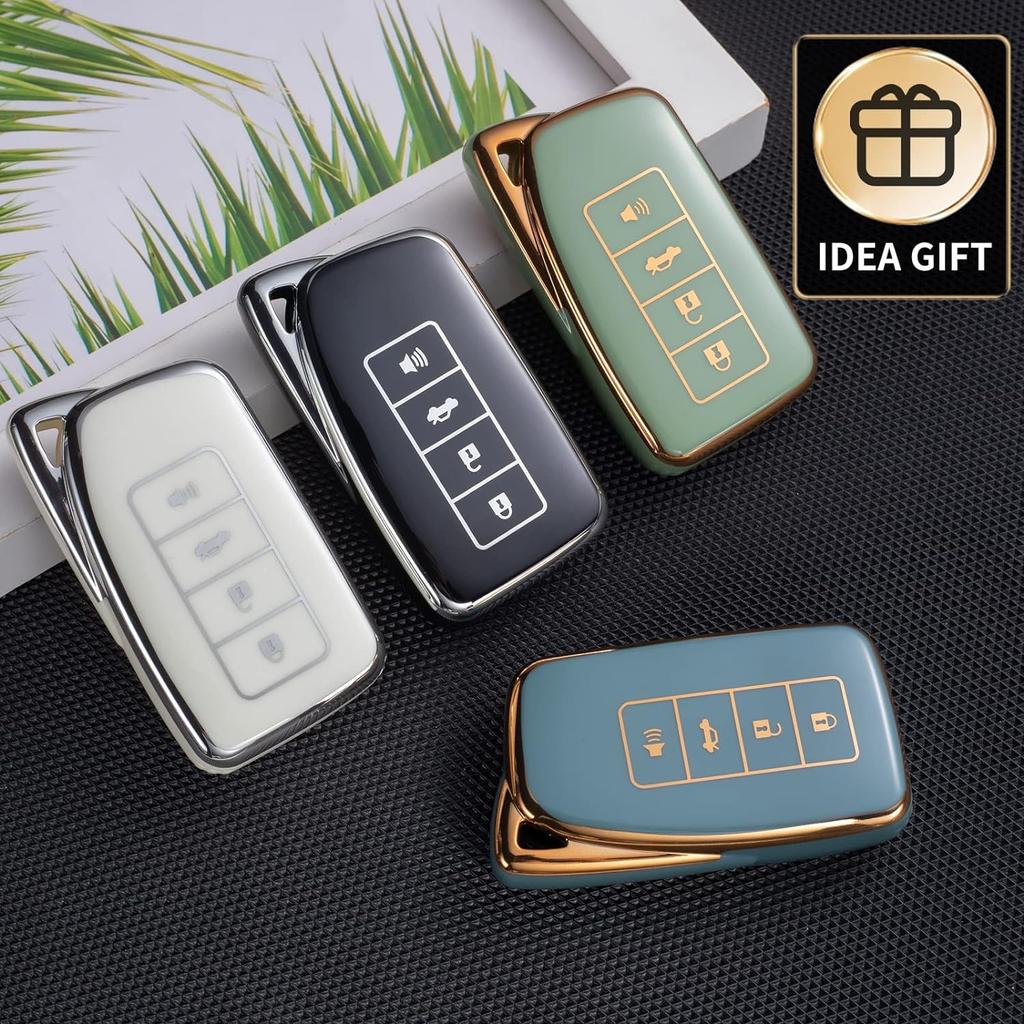Kompatibel mit Lexus-Schlüsselanhänger-Abdeckung mit Lederband, Autoschlüsselgehäuse-Schutz für Lexus RX IS ES GS LS NX RS GX LX RC LC Smart Remote