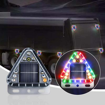Truck Trailer LED Solar Triangle Flashing Warning Light Battery Wireless Reflective Anti-collision Tail Lamp Flash Strobe Beacon