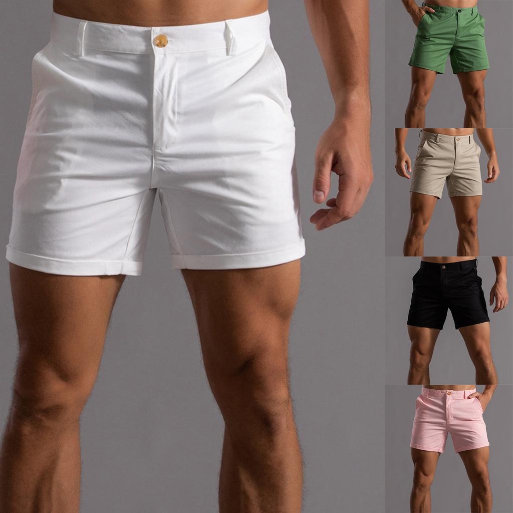 Men's Summer Button - Zipper Sexy Shorts, Men's Casual Mid - Length Shorts, Beach Shorts