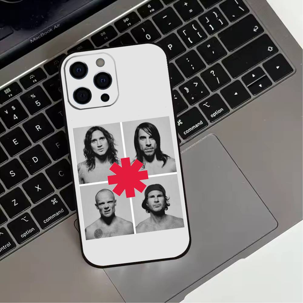 Red Hot C-Chili Peppers Band Phone Case For iPhone 17,16,15,14,13,12,11 Plus,Pro Max,XS,Soft Silicone Black Cover
