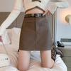 2025 PU Leather A-Line Midi Skirt: High-Waist, Hip-Hugging, Slimming Sexy Bodycon for Petite Women