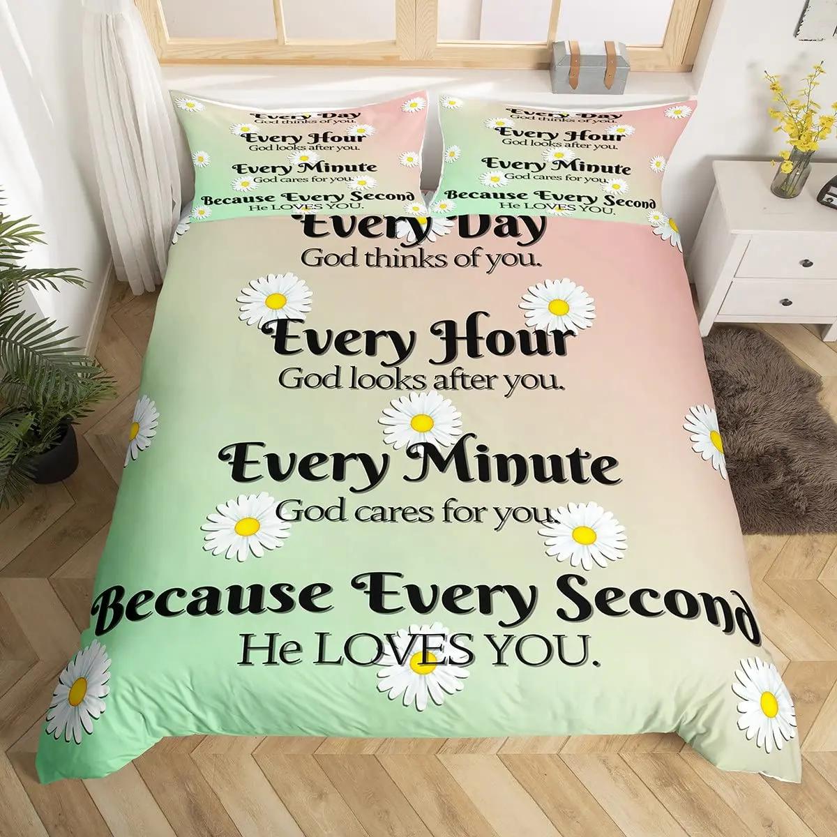 

Healing Soft Duvet Cover Set Stary Sky Galaxy Buterfly Inspirational Thoughts Prayers Beding Sets,Positive Energy Warm Comforter Cover 120*200cm Single