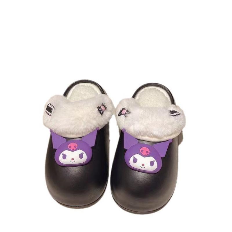 Cotton Slippers Female Winter Couple Home Half Pack Thick-soled Non-slip Warm Confinement Shoes Indoor Wool Slippers Removable