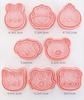 3D 8-piece Cute Animal Cookie Cutter Set Animal Plastic Cookie Stamps, Bunny and Bear Cookie Cutter, Baking Kitchen Tool Set