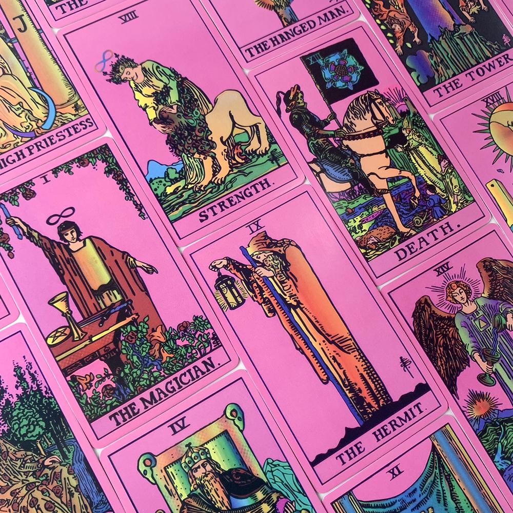 New Pink Tarot Deck A 78pcs Vibrant Illustrations, Easy-to-Read Guide, Great For Beginners & Pros, Meditation & Party Games