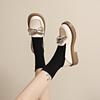 Flache Einzelne Schuhe Plateau Loafers Damen Herbst 2025 Neu Dicke Ferse Vielseitige Schleife Einschlupf Kleine Lederschuhe