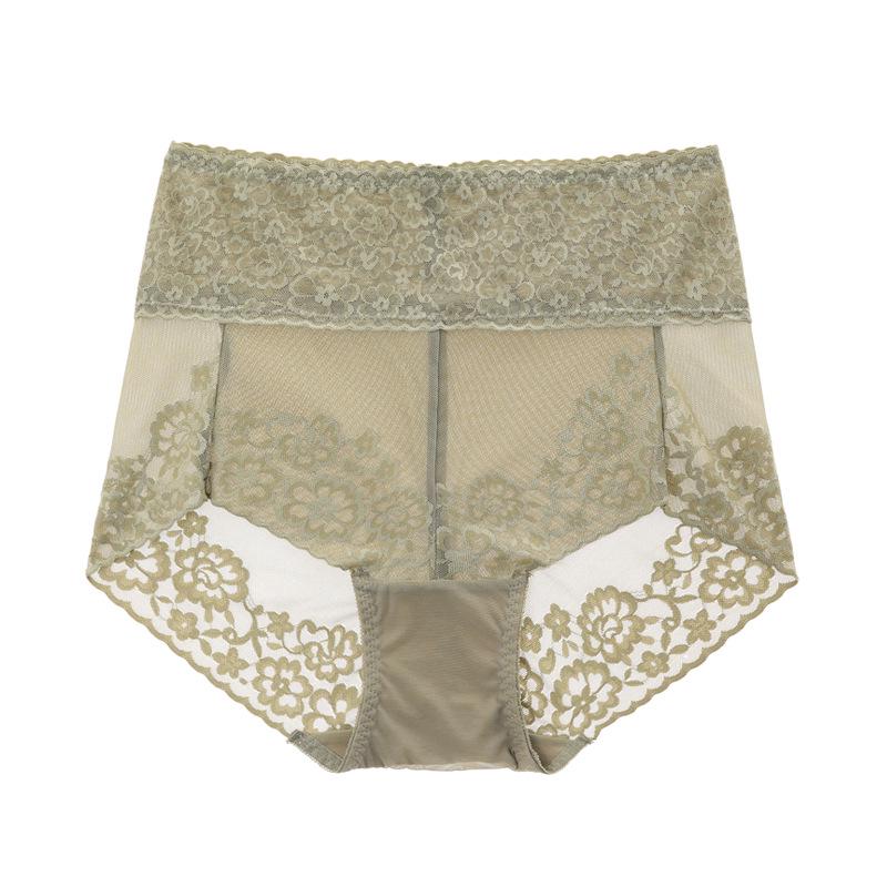 Damen High-Waist Spitzen-Slips: Bauchkontrolle, Hüftlift, Atmungsaktives Mesh, Nahtlos, Hochwertige Unterwäsche