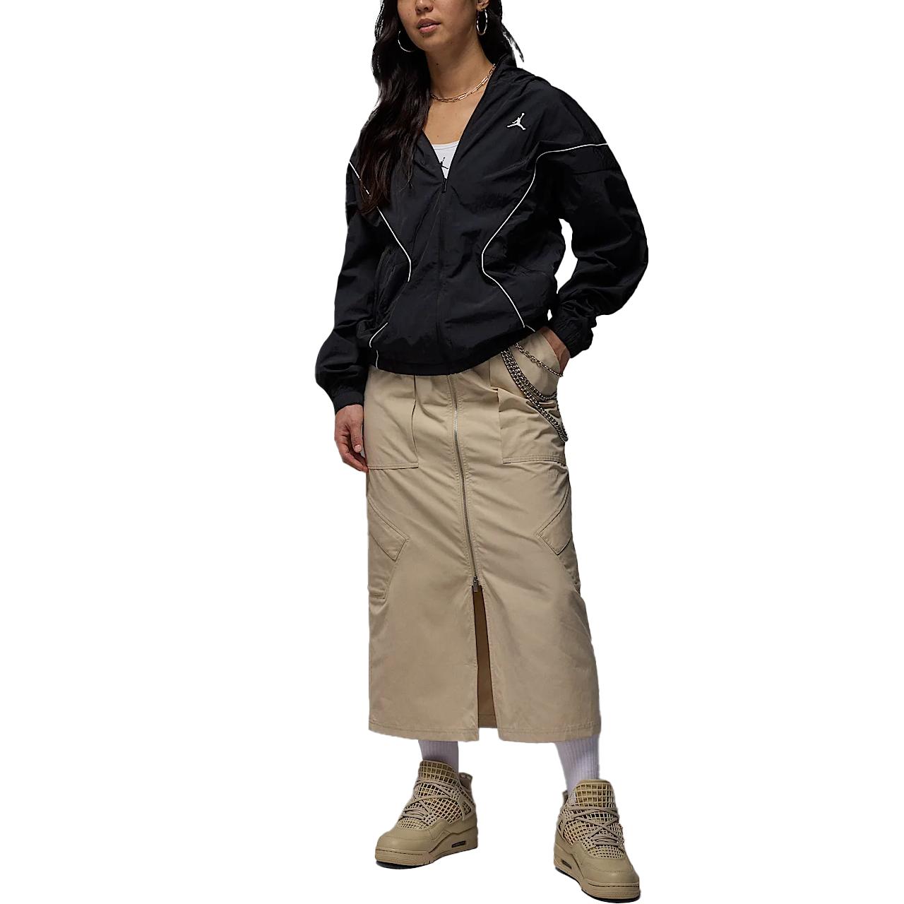 

Jordan Comfortable Lightweight UV Protection Hooded Zip Pocket Jacket Men jackets Black White IB7256010 S