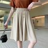 DIMANAF 2026 Summer New Plus Size Women Shorts Casual Wide Leg Shorts Solid Button Short Pants