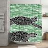 Green Wave Turtle Bath Shower Curtain Waterproof Fabric Decorative Home Bathroom Accessory for Kids Room Size180cm x 180cm