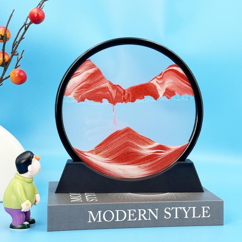 3D Dynamic Hourglass Quicksand Painting for Living Room Decoration – Creative Three-Dimensional Scenic Ornament & Home Gift