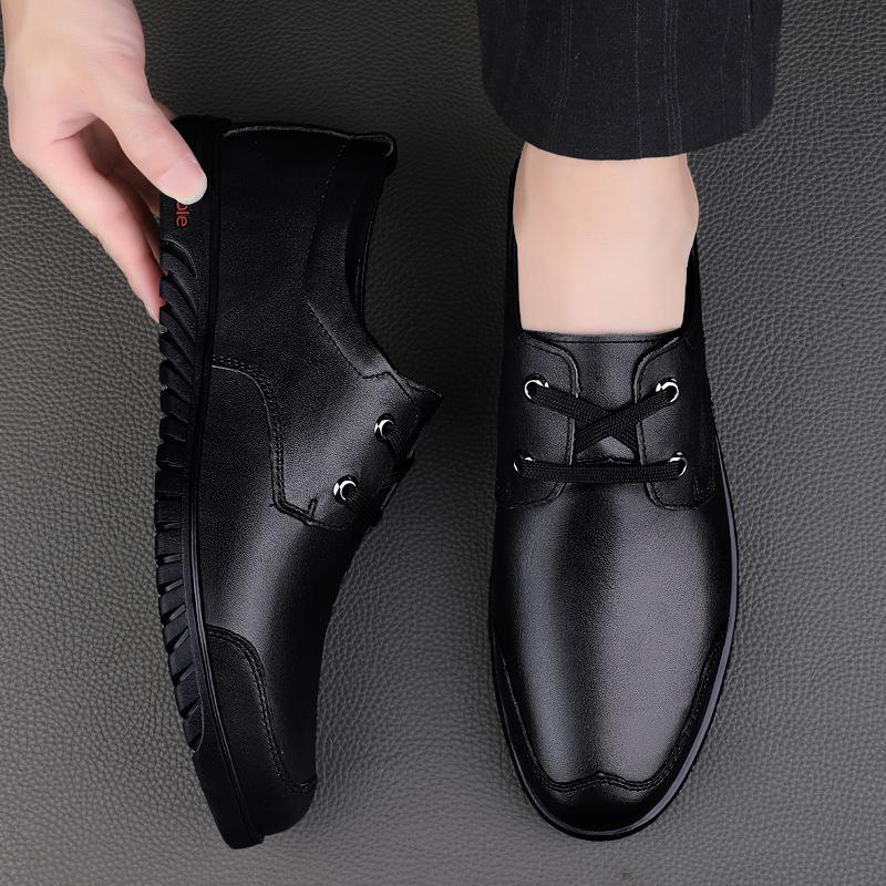 Fashion Men's Genuine Leather Loafers Non Slip Walking Flats Breathable Outdoor Slip on Casual Shoes Male Business Office Driving Shoes