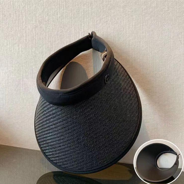 

WTEMPO Женские летние однотонные солнцезащитные шляпы с широкими полями для отдыха и путешествий, с открытым верхом, дышащие, с пустым верхом, солнцезащитные шляпы 1pc чёрный