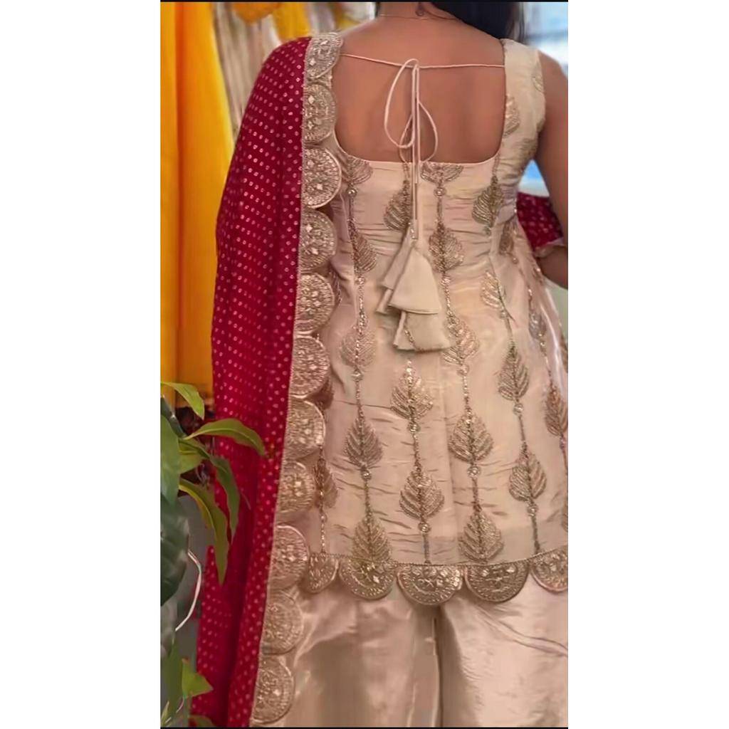 Indisk Designer Pakistansk Palazzo-drakt Kvinner Bryllupsantrekk Etnisk Salwar Kameez ECE-2015
