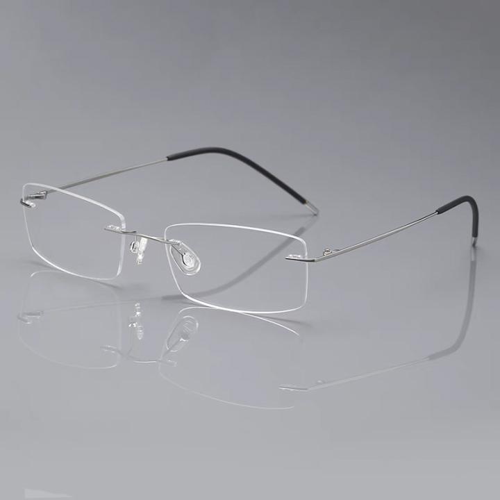 

Гнучкі надлегкі окуляри для читання з синім світлом, без оправи, з титану з ефектом пам яті, окуляри для пресбіопії, оправа для окулярів за рецептом +200 срібний