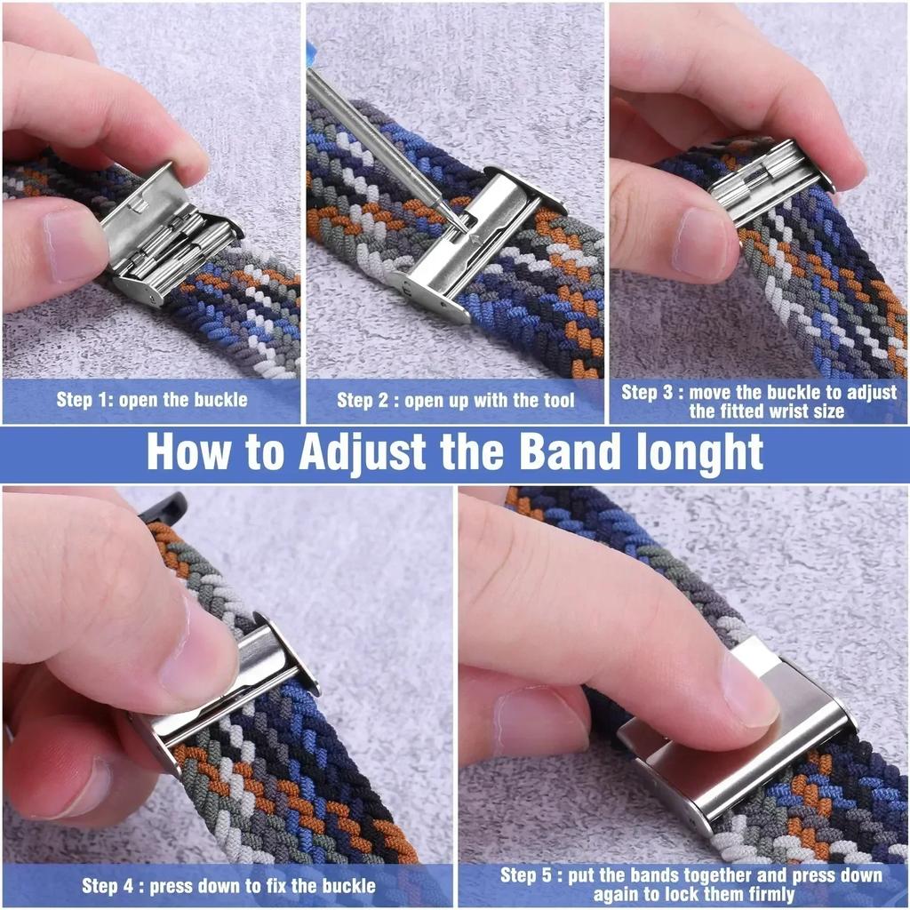 22mm Elastic Braided Strap For Redmi Watch 5/3 Active Watchband Nylon Adjustable Quick Release Bracelet For Redmi Watch 3/5 Lite