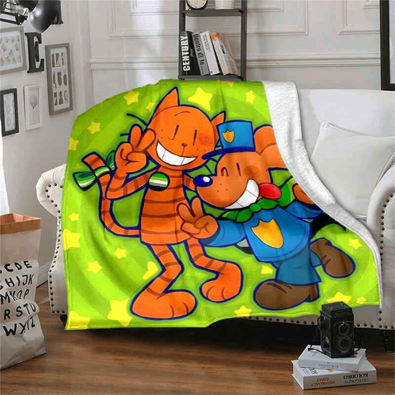 Dog Man Flanellen Dekentje Zacht Warm Alle Seizoenen Plaid, Ontwerp voor Kamperen, Autoreizen, Wandelen Bank, Bed, Kantoor Perfect Cadeau voor Feestjes