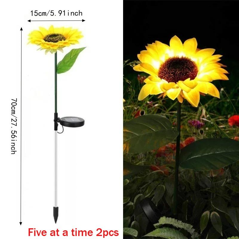 LED Solar Sunflowers Flower Light Home Decorative Flower Lights Garden Decoration Lawn Lamp Waterproof Landscape Flower Light