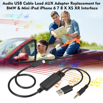 BMW ve Mini iPod iPhone 6 7 8 X XS XR Arayüzü için Ses USB Kablosu AUX Adaptörünün Değiştirilmesi
