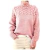 Women's Fashionable Long-sleeved High-neck Knitted Flower Pullover Sweater Sweater Top
