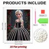 Disney Pearl Painting Princess Elsa Black Dress Rose Creative Art Exquisite Landscape Sparkling Painting Craft Home Wall Decoration DIY Handmade Gift