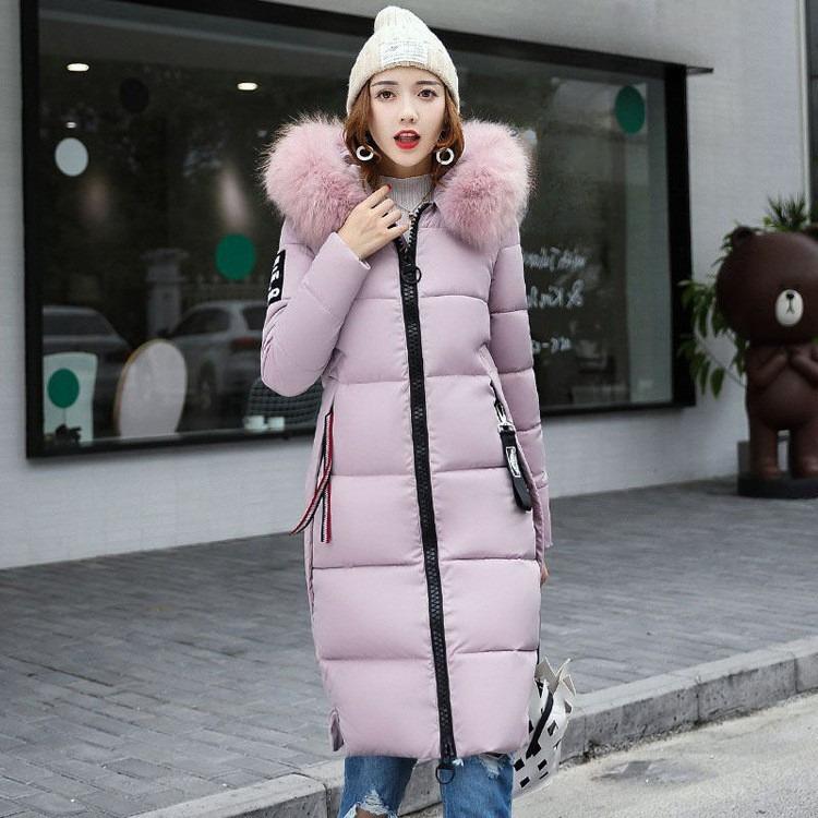 Autumn and Winter New Women's Clothing Long Cotton Clothing Hooded Big Fur Collar Down Cotton Cotton Clothing Women's Clothing