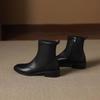 Krazing Pot Microfiber Round Toe Thick Heels Chelsea Boots Size 42 Zip Beauty Lady Women Stretch Ankle Boots