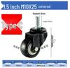 1.5 and 2 Inch Double Bearing Plastic Swivel Caster with Brake: Omnidirectional Wheel for Light-Duty Furniture and Planters